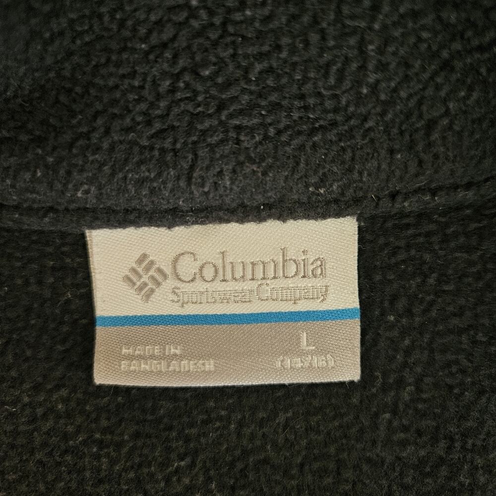Columbia Zip Stand Collar Mid-Length Fleece Jacket Black Youth Size L Gorpcore - Picture 2 of 5